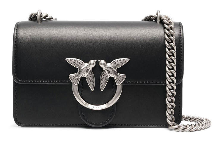 PINKO Calfskin Crossbody Bag, Shoulder Bag Regular Women's Black