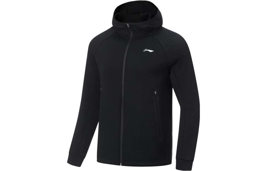 Li-Ning Li Ning Fitness Series Sweatshirts Men's Black Hooded Non Detachable Moderate Cardigan