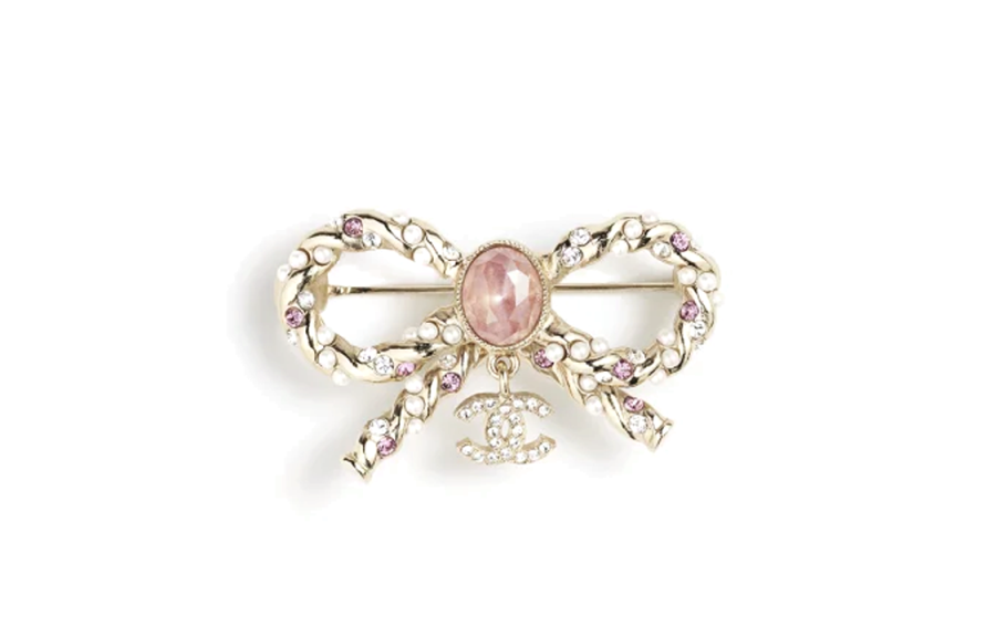 CHANEL Rhinestone, Gemstone Brooches Women's Pink
