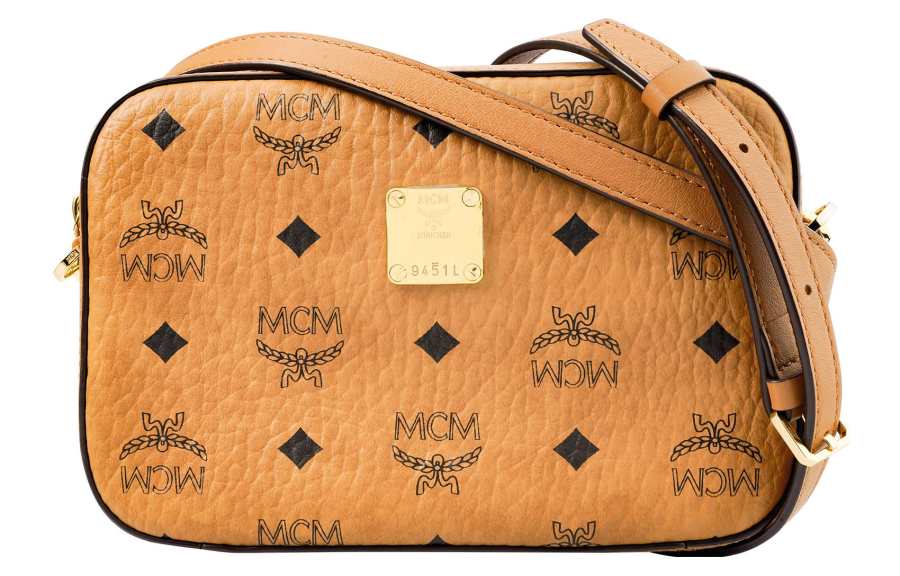 MCM Visetos Canvas Shoulder Bag, Crossbody Bag Regular Women's Brown Cognac