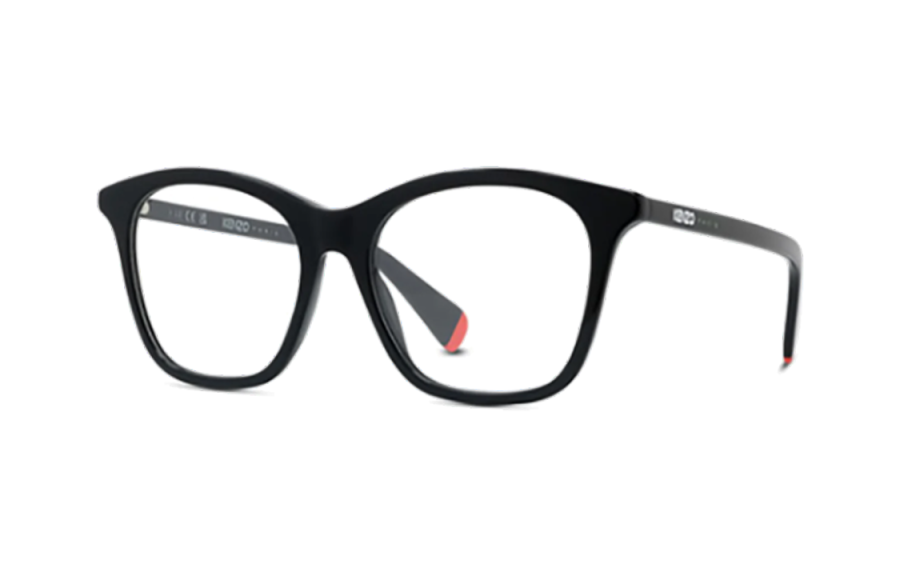 KENZO KENZO Acetate Celluloid Irregular Shape Eyeglass Frames Unisex Black
