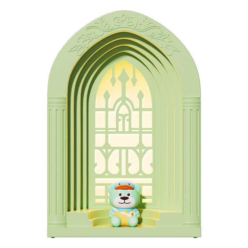 Disney DSY 005 Green Steeple Church Ambient Night Lights, Pat Light Night Lights, Illuminated Ornaments