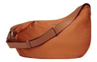 Ermenegildo Zegna Recycled Polyester Smooth Calfskin Handbag, Shoulder Bag Women's Red Brown