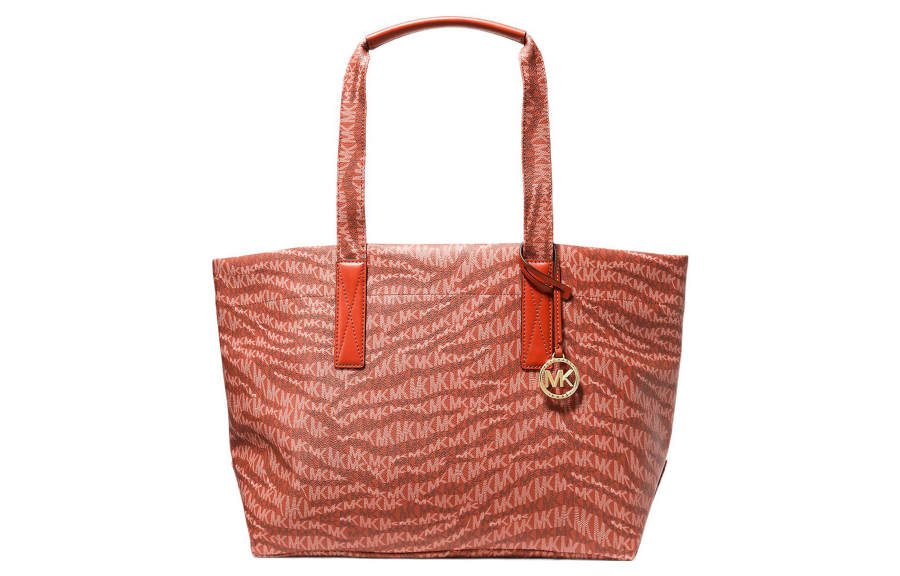 MICHAEL KORS Canvas Tote Bag, Shopping Bag, Handbag, Shoulder Bag Large Women's Dark Orange