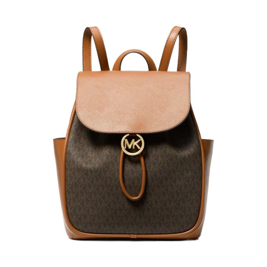 MICHAEL KORS Cheryl Artificial Leather Backpack Women's Dark Brown/Acorn Brown