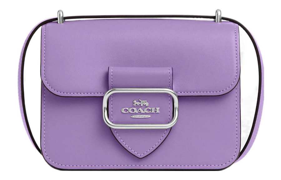 COACH Calfskin Square Bag, Shoulder Bag, Crossbody Bag Small Women's Purple