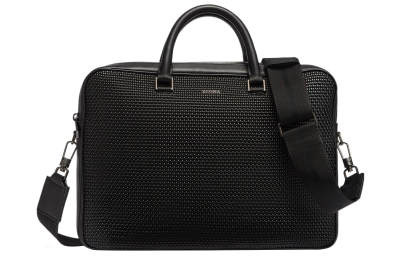 Ermenegildo Zegna Zegna Waffle Texture Logo Lettering Briefcase