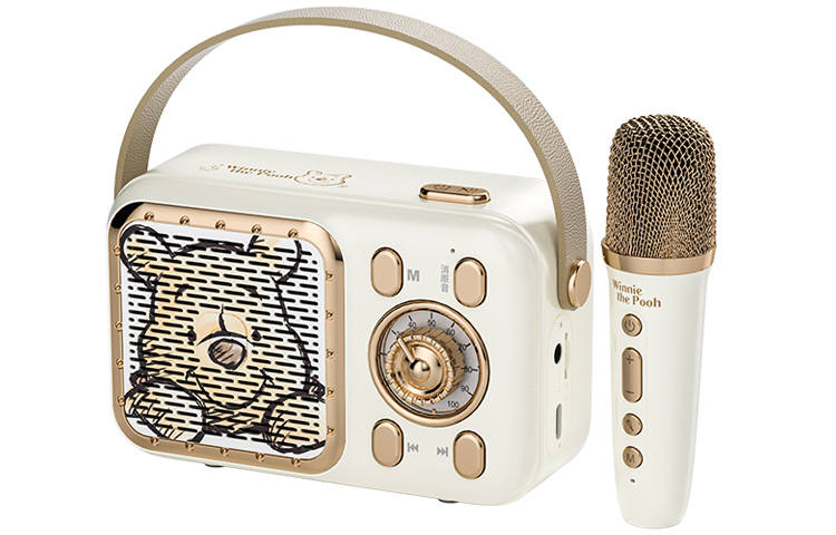Disney Microphone Q29 Vintage Bluetooth Speakers With Long Battery Life, HD, Single/Dual Microphone, SD Card Playback