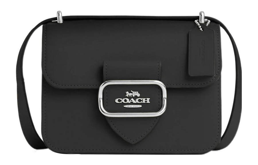 COACH Calfskin Square Bag, Shoulder Bag, Crossbody Bag Small Women's Black