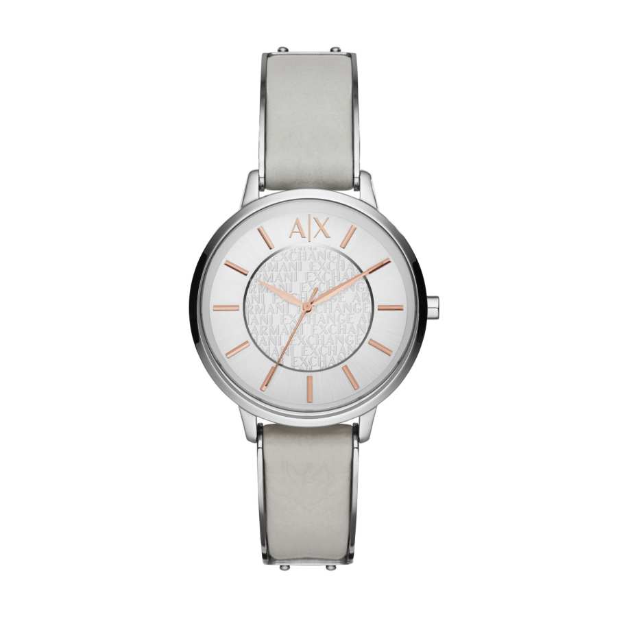 ARMANI EXCHANGE ARMANI EXCHANGEAE Wrist Watches Quartz Movement Leather Strap Silver Dial Women's Watch