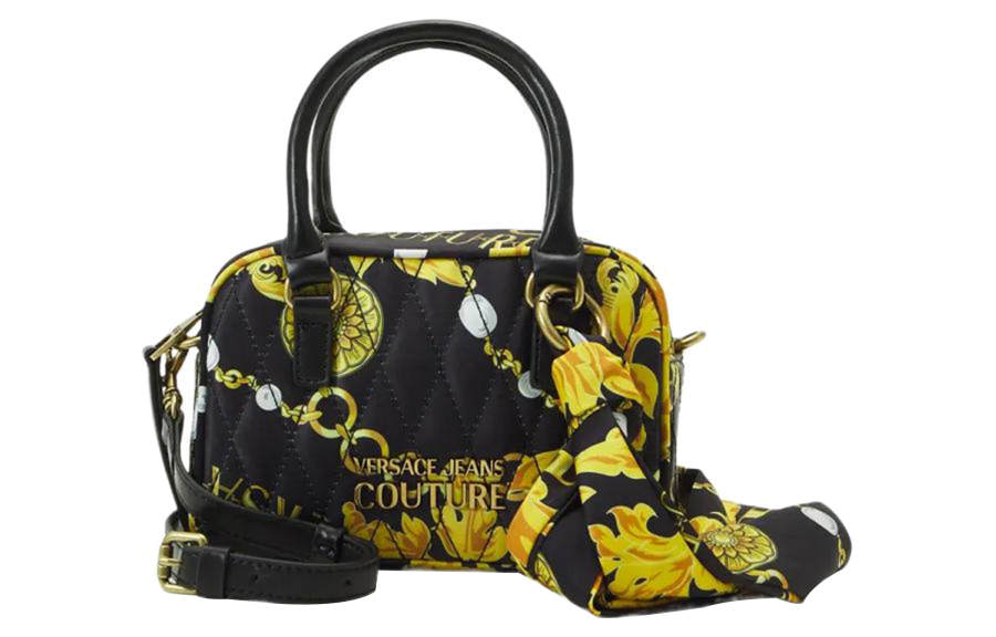 VERSACE JEANS COUTURE Polyester Tote Bag, Shopping Bag, Handbag, Shoulder Bag Women's Black