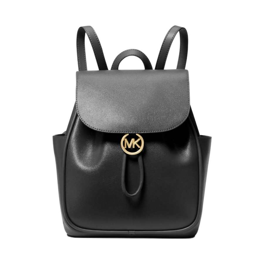 MICHAEL KORS Cheryl Cow Leather Backpack Women's Black/Camel