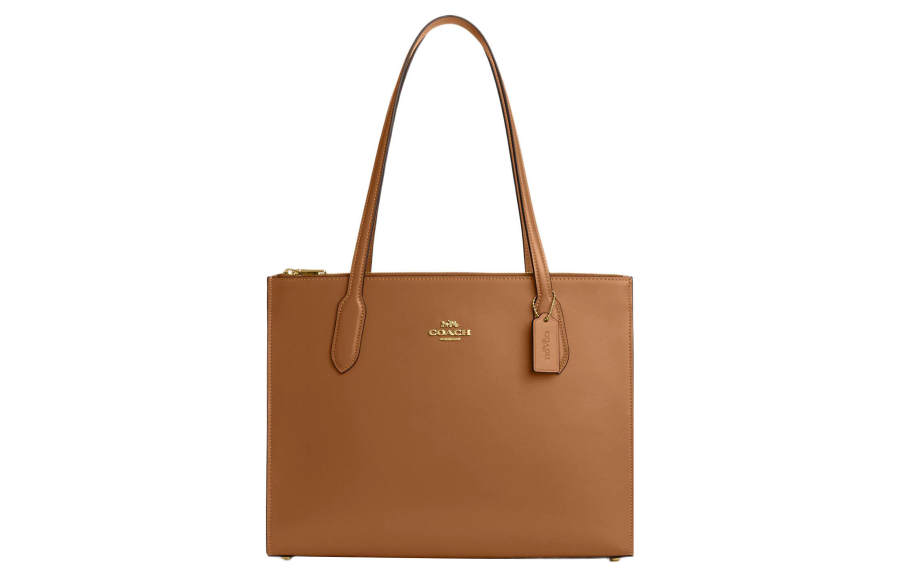 COACH Carryall Calfskin Handbag, Shoulder Bag Large Women's Brown