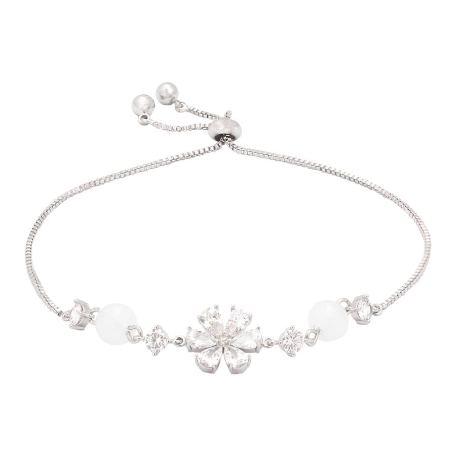 WHY PLAY WHY PLAY Zircon Bracelets Women's Silver
