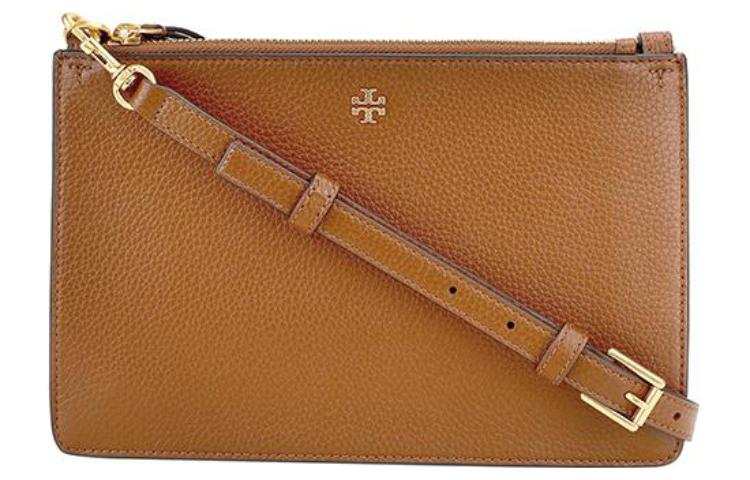 TORY BURCH Litchi Grain Leather Portable Crossbody Bag, Shoulder Bag Women's Brown