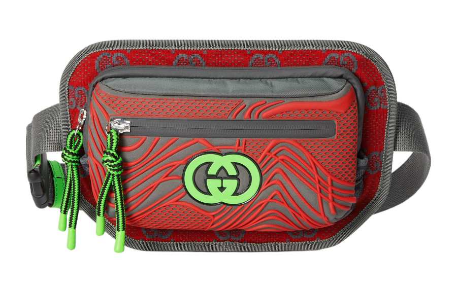 GUCCI Nylon Fanny Pack Regular Men's Gray/Multicolor