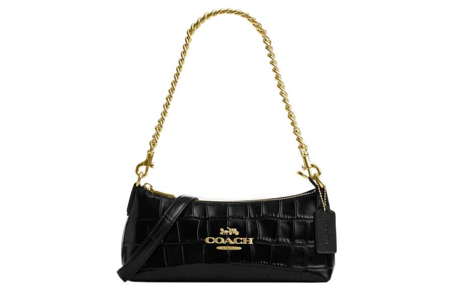 COACH Leather Pillow Bag, Portable Crossbody Bag, Shoulder Bag Medium Women's Black