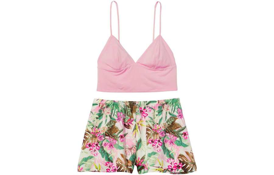Victoria's Secret Pajama Set Women's White Print