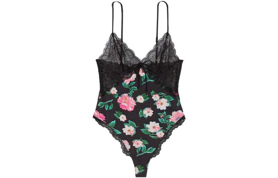 Victoria's Secret Jumpsuit Women's Black Floral Print