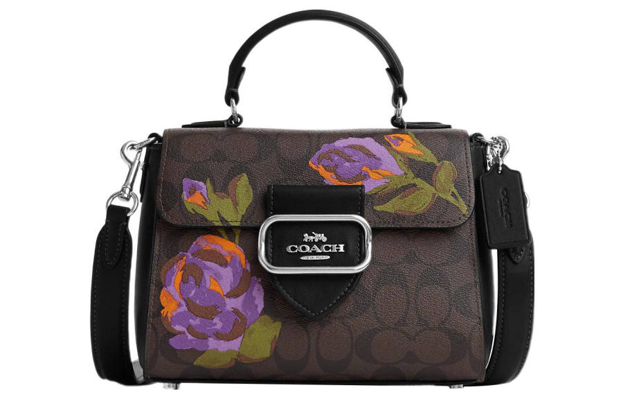 COACH Morgan Coated Canvas Square Bag, Shoulder Bag, Crossbody Bag, Handbag Small Women's Iris Multicolor