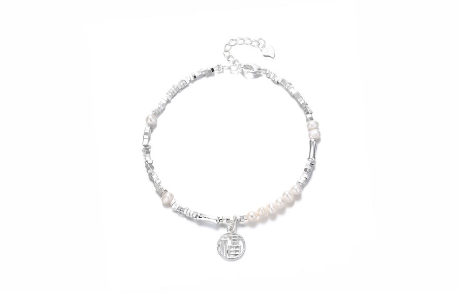 Muyan Alloy Hollow Luck Charm Silver Bracelet Women's