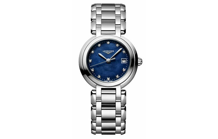 LONGINES Quartz Movement 30m Waterproof Women's Watch 26.5mm Blue Dial Stainless Steel Case