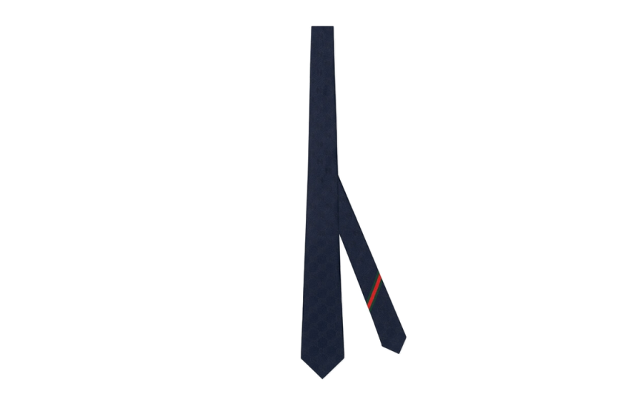 GUCCI Mulberry Silk Ties Men's Marine Blue