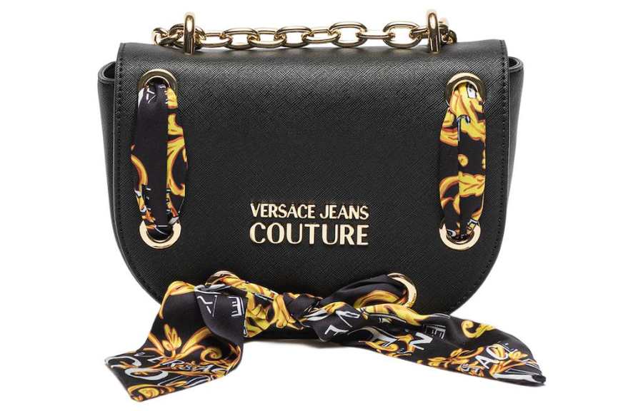 VERSACE JEANS COUTURE Polyester Shoulder Bag, Crossbody Bag Women's Black