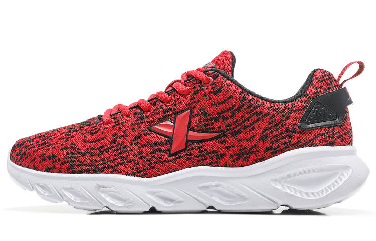 XTEP Fabric Slip Resistant, Abrasion Resistant, Breathable Low top Running Shoes Men's Red Black