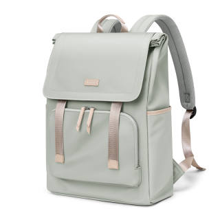 POLO Textile, Synthetic Leather Backpack Large Women's Light Gray/Sea Breeze Green