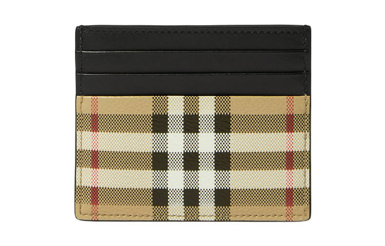 Burberry PU Polyurethane Card Holder Women's Archive Beige