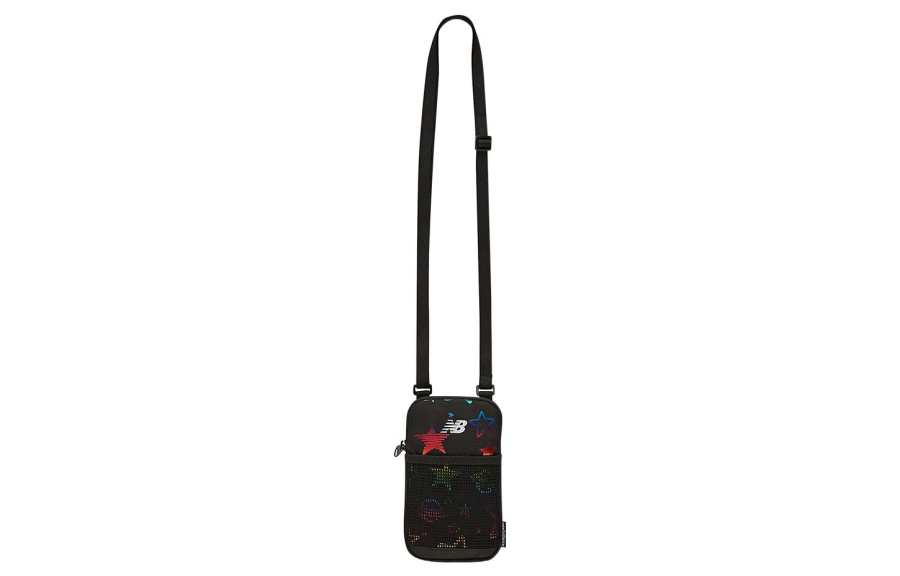 New Balance New Balance Artificial Leather Shoulder Bag, Crossbody Bag Cell Phone Pouch Regular Men's Black