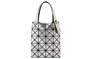 ISSEY MIYAKE PLATINUM COFFRET Pu Mini Tote Handbag Regular Women's Silver