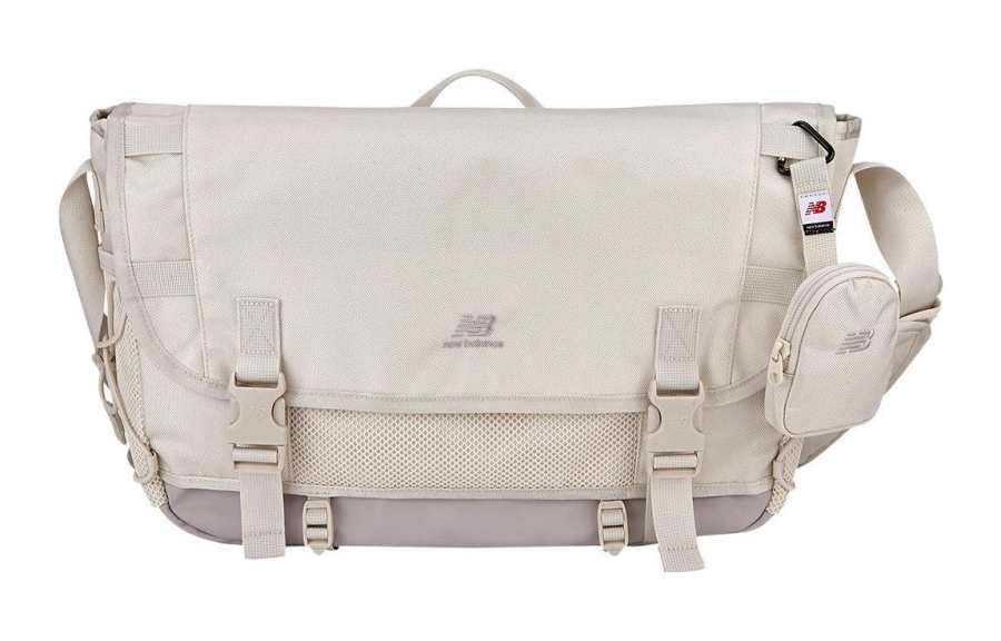 New Balance New Balance Nylon Messenger Bag, Shoulder Bag, Crossbody Bag Large Men's Ecru