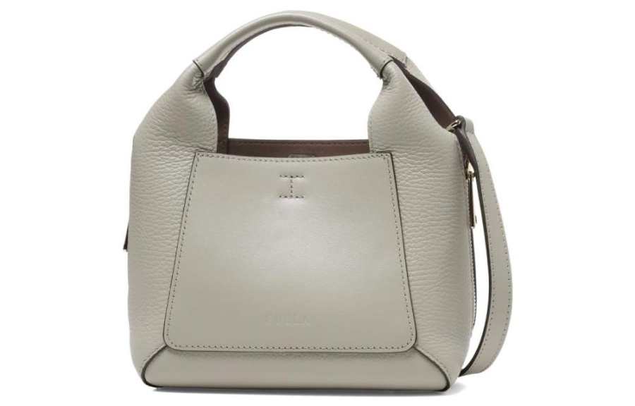 Furla Gilda Cow Leather Tote Bag, Shopping Bag, Shoulder Bag, Crossbody Bag, Handbag Mini Women's Light Gray