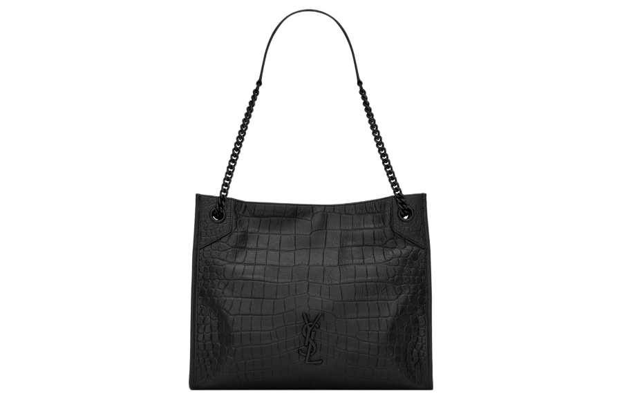 SAINT LAURENT Niki Calfskin Shoulder Bag Medium Women's Black
