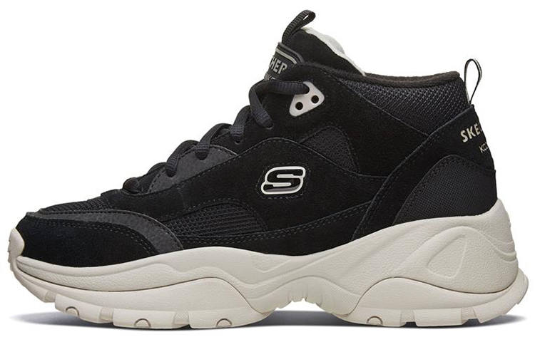 Skechers Kozmiks Suede Mid top Chunky Sneakers Women's Black