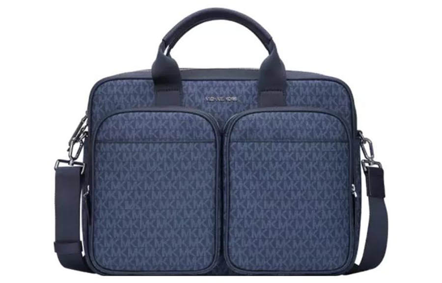 MICHAEL KORS MK Cooper PVC With Cow Leather Briefcase Regular Men's Blue