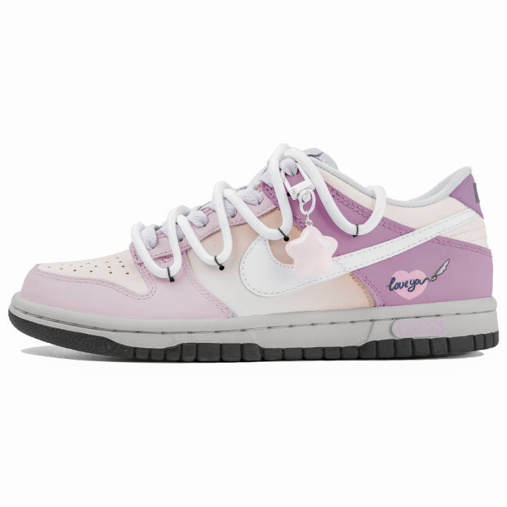 Nike Nike Dunk Low Copper Swosh Low top Skateboard Shoes GS Pink Yellow