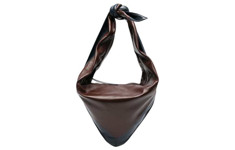 Lemaire Bandana Lambskin Handbag, Shoulder Bag Unisex Chocolate
