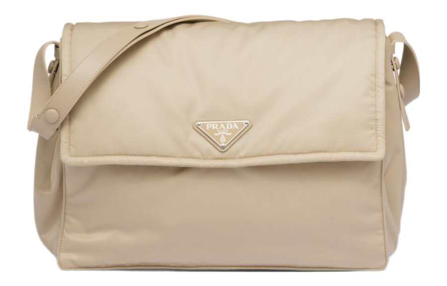 PRADA Re Nylon Fabric With Leather Messenger Bag, Shoulder Bag, Crossbody Bag Large Women's Desert Yellow