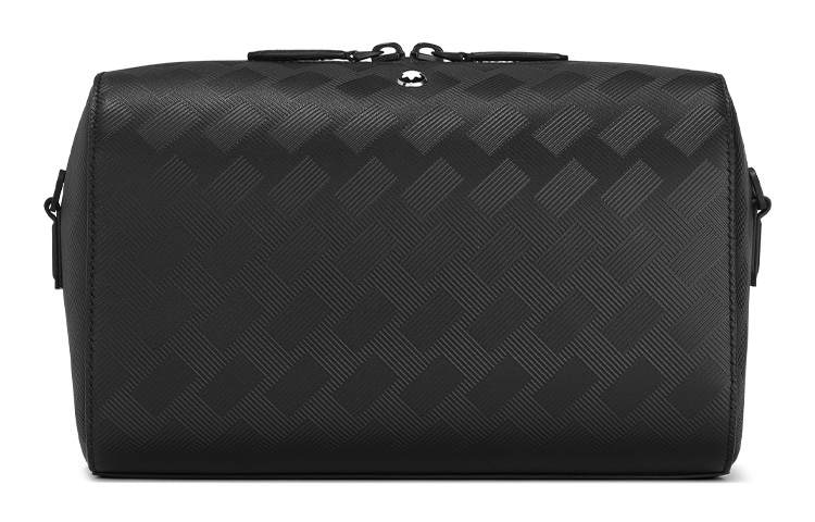 MONTBLANC Full Grain Cow Leather Mailbox Bag, Clutch Toiletry Bag Men's Black
