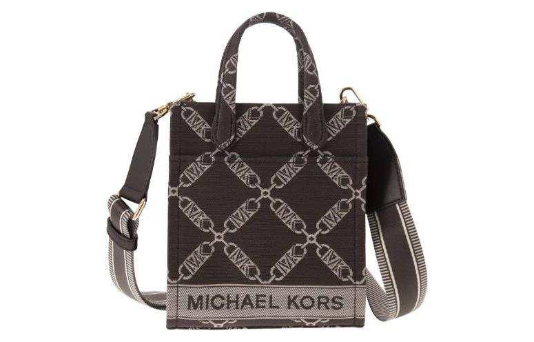 MICHAEL KORS Gigi Cotton Crossbody One Shoulder Handbag Mini Women's Brown