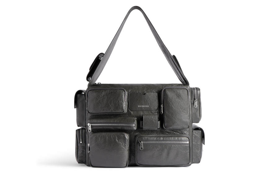 Balenciaga Superbusy Crossbody Messenger Unisex Leather Black