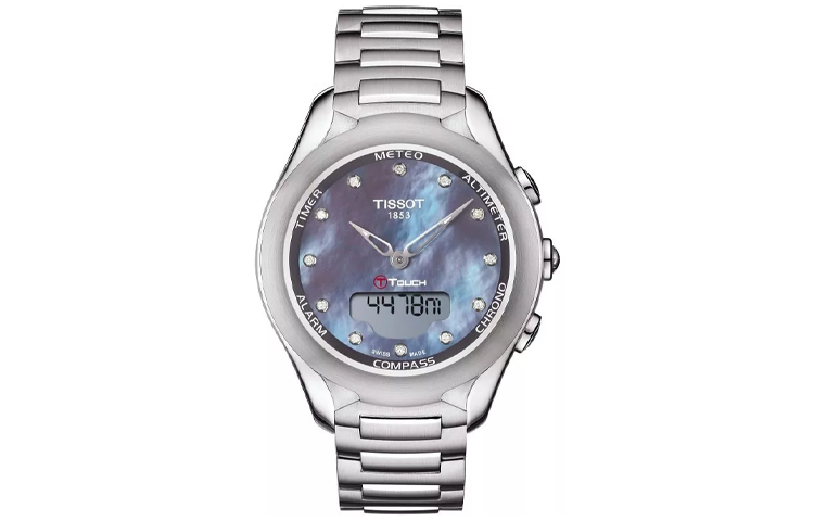TISSOT T Touch Solar Quartz Movement 100m Waterproof Women's Watch 39mm Mother of Pearl Color Watch Dial