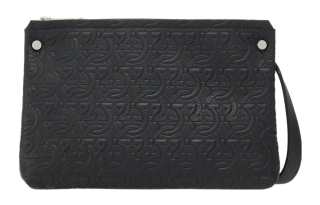 FERRAGAMO Hammered Texture Cow Leather Crossbody Bag, Shoulder Bag Small Men's Black