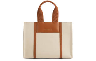 CHARLES&KEITH Pu Tote Bag, Shopping Bag, Handbag, Shoulder Bag Medium Women's Cognac Light Umber/Beige/Black