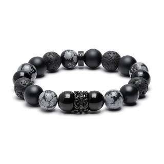 Cuud Obsidian Beaded Bracelets Unisex