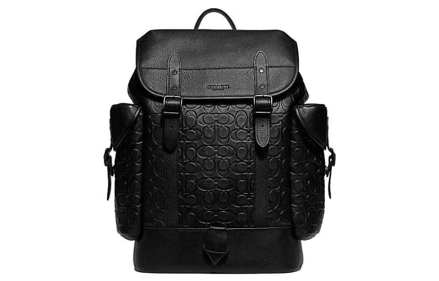 COACH COACH Hitch Cow Leather Backpack Large Men's Black