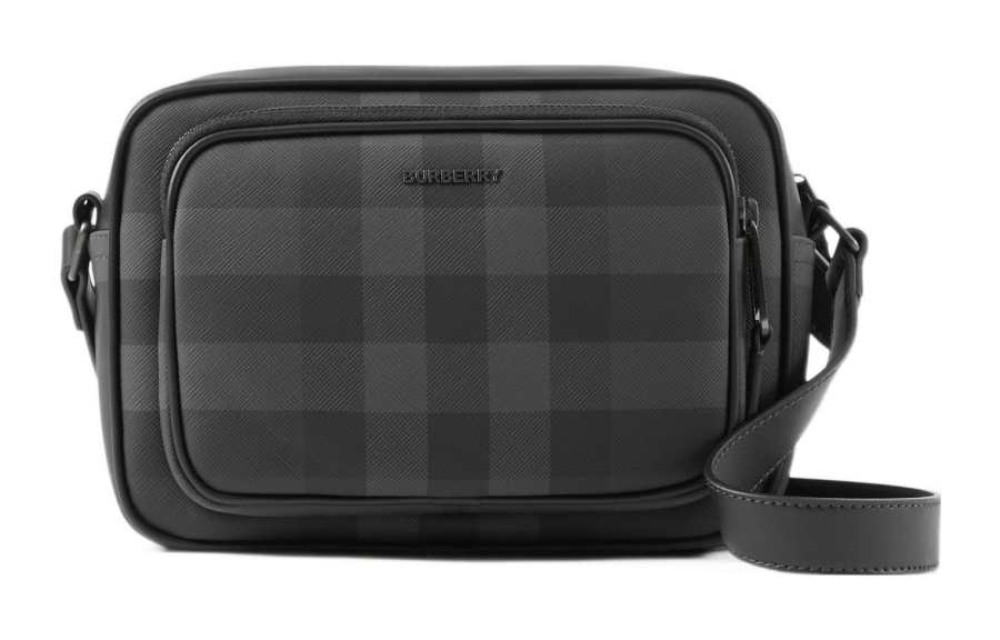 Burberry Artificial Leather With Cotton Shoulder Bag, Crossbody Bag Men's Charcoal Gray